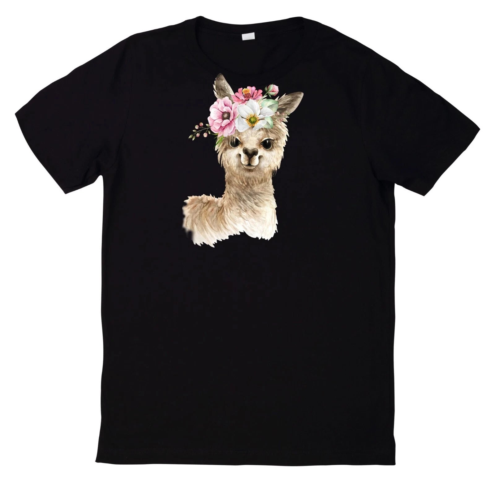 Alpaca Floral Print T Shirt