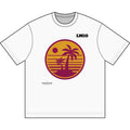Sunset Palm Graphic Tee | Soccer Player Trophy Back Print