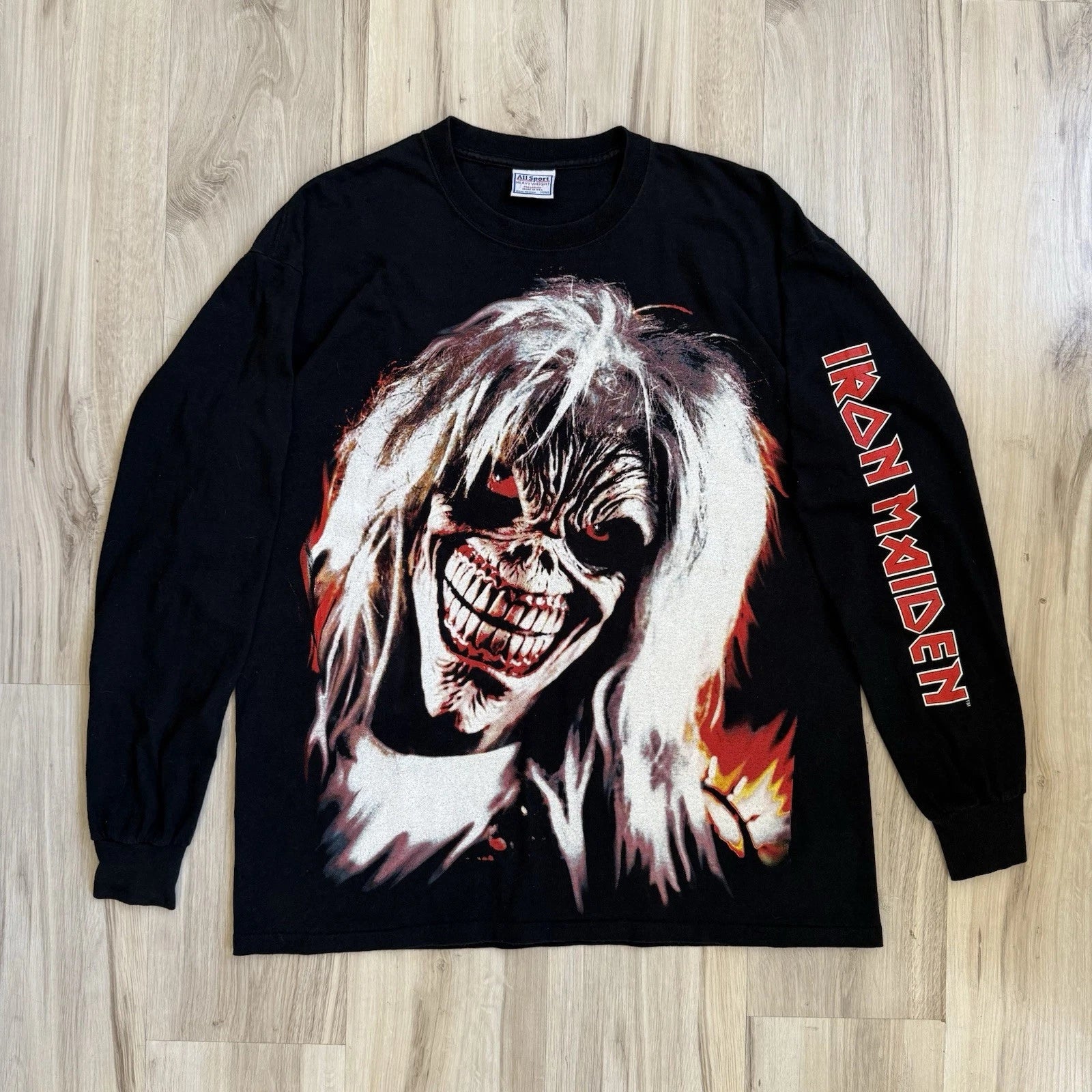 Vintage Iron Maiden 2000 Brave New World Tour band metal long sleeve t shirt XL