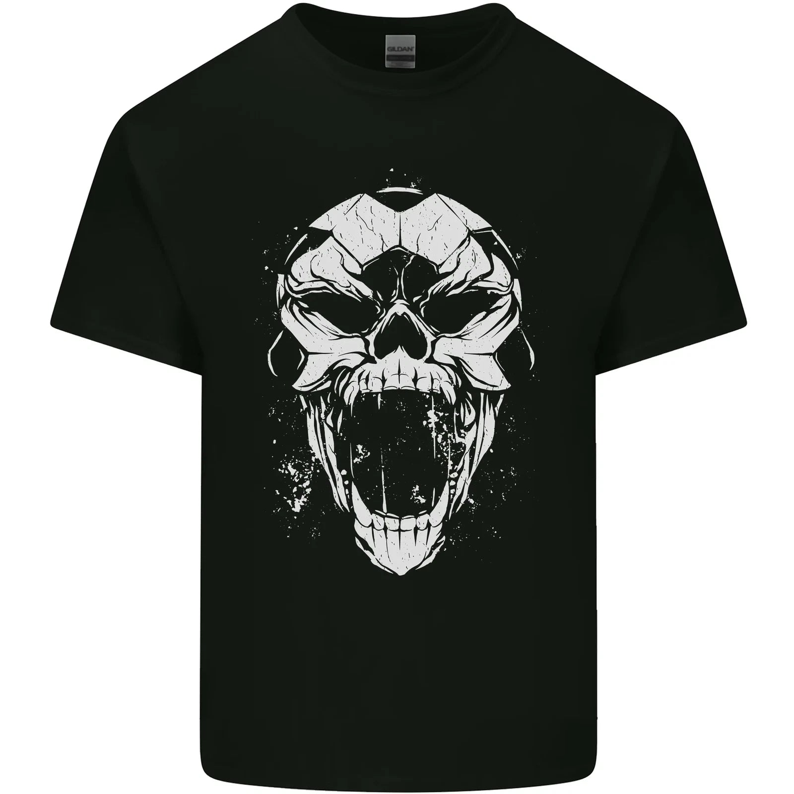 A Football Skull Footy Soccer Mens Cotton T-Shirt Tee Top