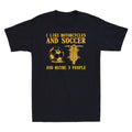I Like Motorcycles And Soccer And Maybe 3 People Vintage Men's T-Shirt Black Tee