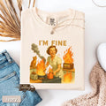 I’m Fine Retro Meme T-Shirt – Sarcastic Shirt for Women USA Tee – Funny Housewif