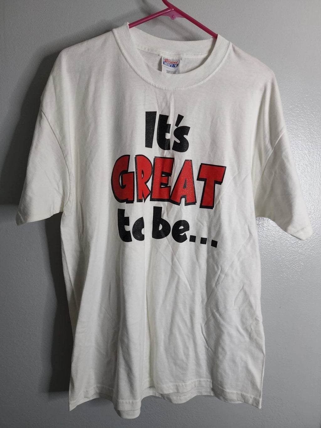 Vintage Mens L Its Great To Be A Fighting Indian T-Shirt Double Sided