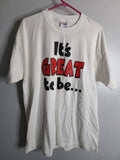 Vintage Mens L Its Great To Be A Fighting Indian T-Shirt Double Sided