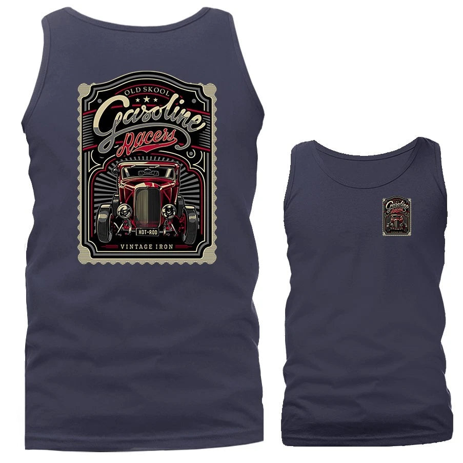 Old Skool Gasoline Hot Rod Garage Classic Vintage Car Vehicle Tank Top
