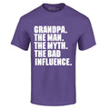 Grandpa The Man The Myth The Bad Influence T-shirt Funny Dad Gift Silly Shirts