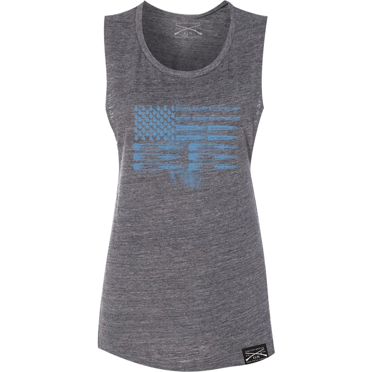 Grunt Style Women's Ammo Flag Tank Top - Heather Gray