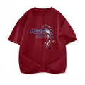 Japanese Style Dragon Art Red Aesthetic Graphic T shirt