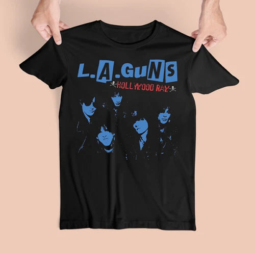 Vintage LA GUNS Band Music Concert Tour Cotton Black S-5XL Unisex Shirt