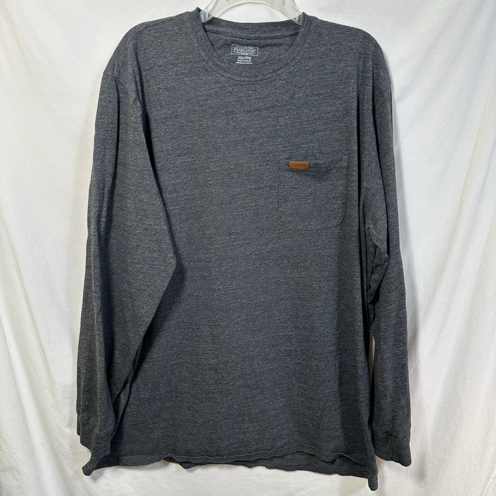 Pendleton Men's XXL Long Sleeve Deschutes Pocket Tee Gray 2XL Farmcore Country