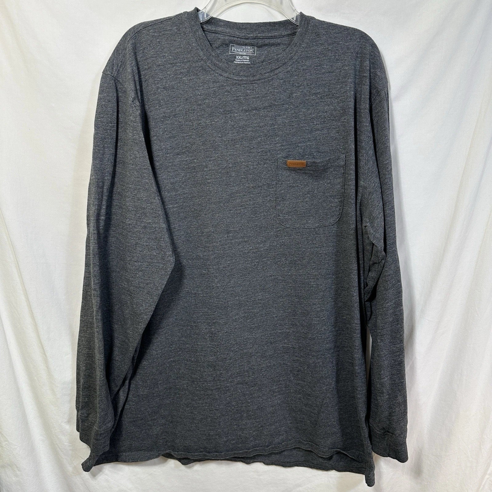 Pendleton Men's XXL Long Sleeve Deschutes Pocket Tee Gray 2XL Farmcore Country