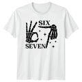 Skeleton Hands Six Seven Numbers Graphic Tee Mens Womens Unisex T-Shirt