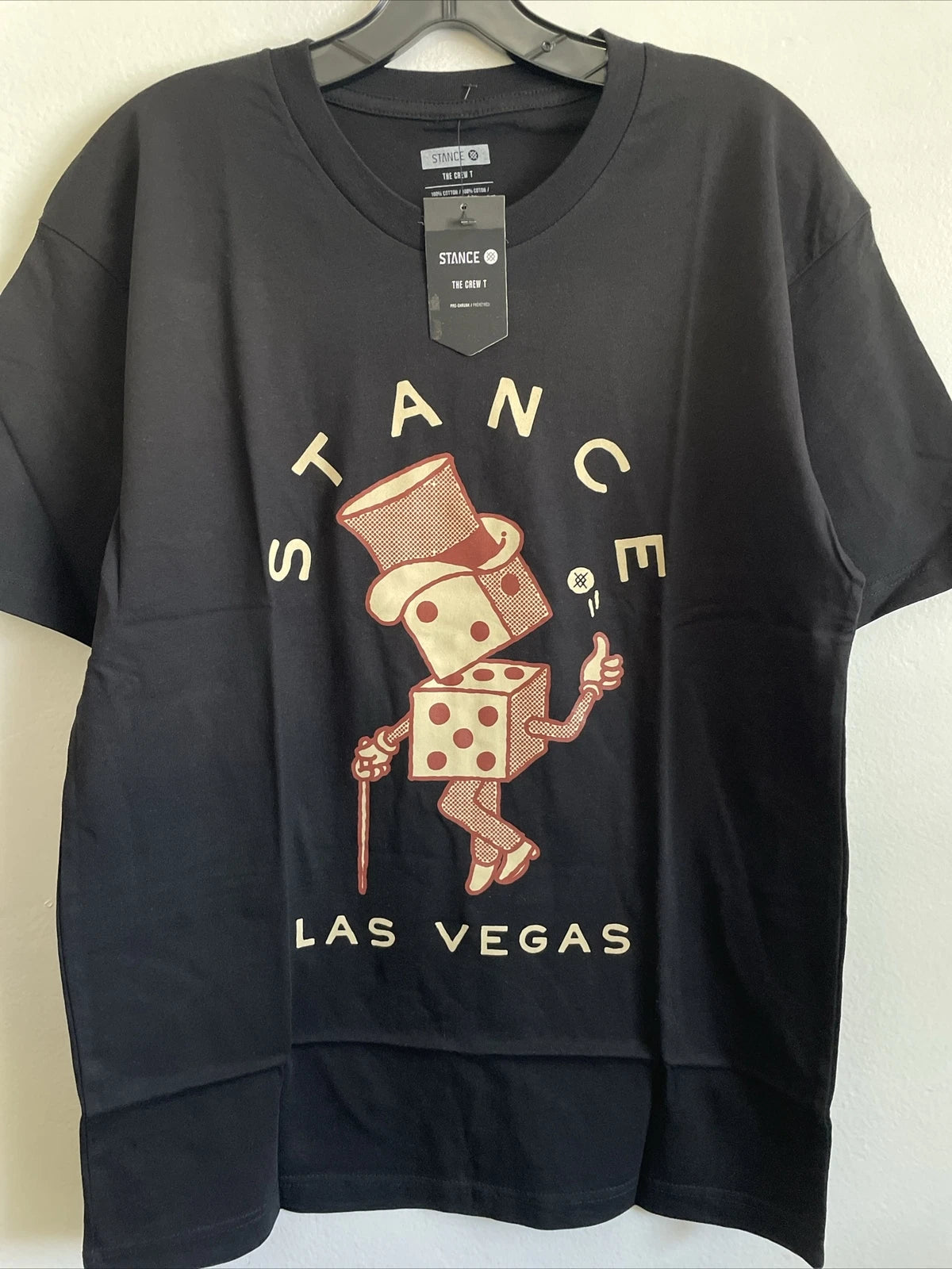 New Stance Designer Mens Graphic Street Style Las Vegas Tee Shirt Size M Black