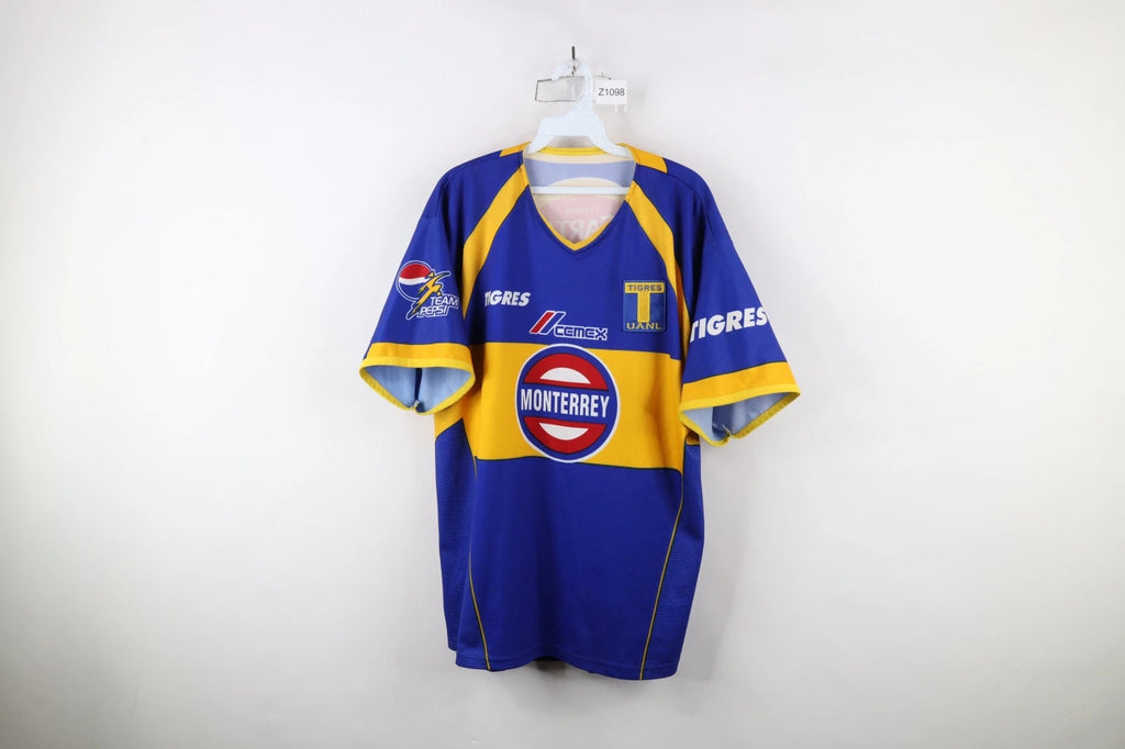 Vtg Y2K 2004 2005 Mens XL Distressed MX Liga Tigres UANL Soccer Futbol Jersey