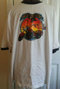 VTG Kmart 80's Joe Boxer XL shirt cotton white ringer crew neck Harley moto gift