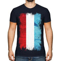 LUXEMBOURG GRUNGE FLAG MENS T-SHIRT TEE TOP LËTZEBUERG LUXEMBOURGISH LUXEMBURG