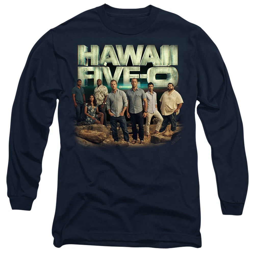 Hawaii 5 0 Cast Mens Long Sleeve T-Shirt, Navy