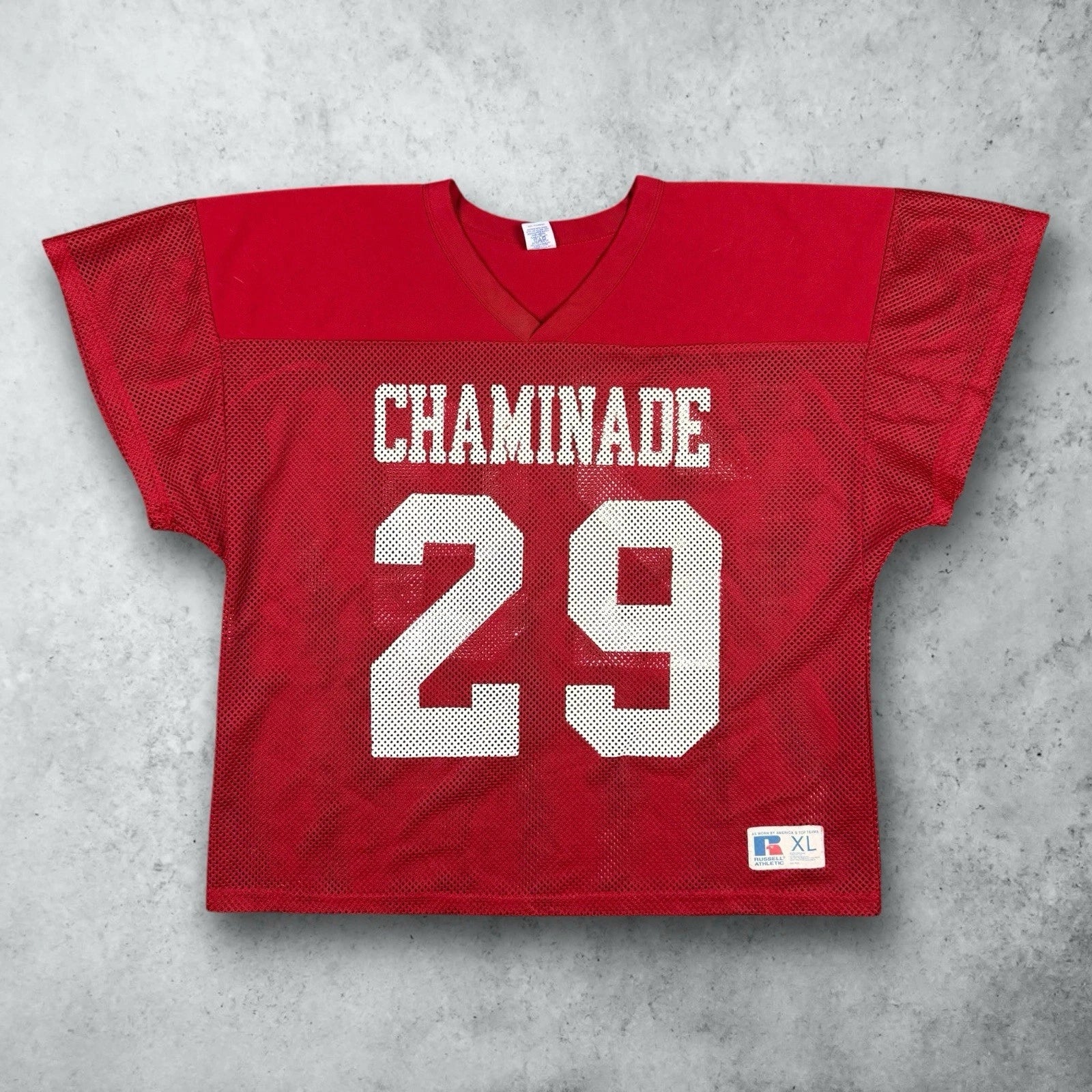 Vintage 80s Russell Athletic Chaminade Cropped Jersey #29 Shirt Size XL