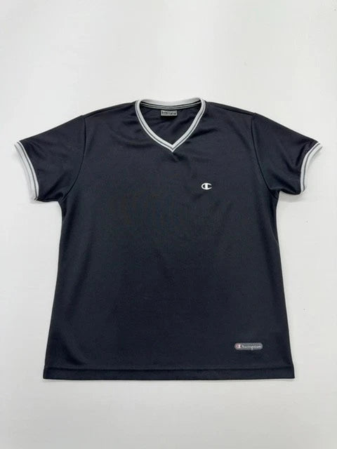 Champion Boys Black V-Neck Logo T-Shirt Youth S Regular Fit