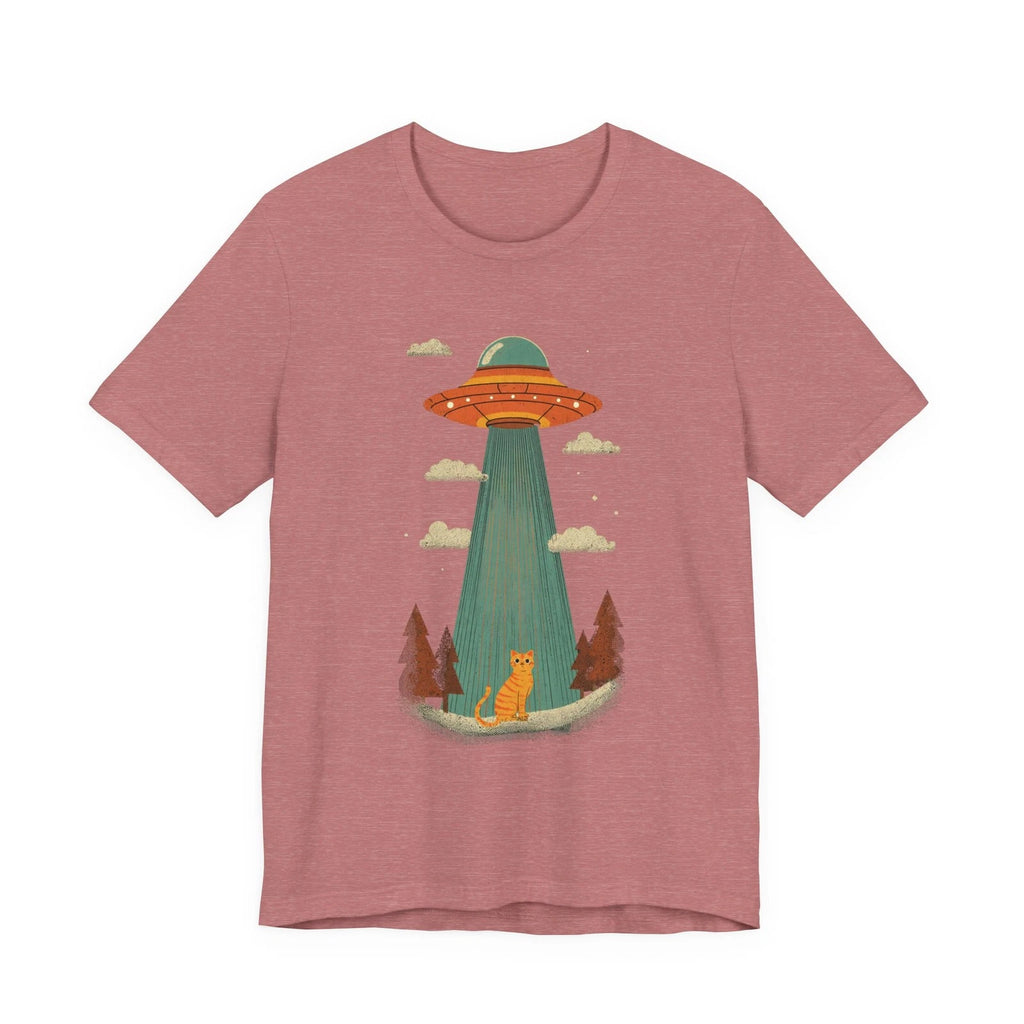 Alien UFO Abduction Cat T-Shirt | Retro Sci‑Fi Cat Tee