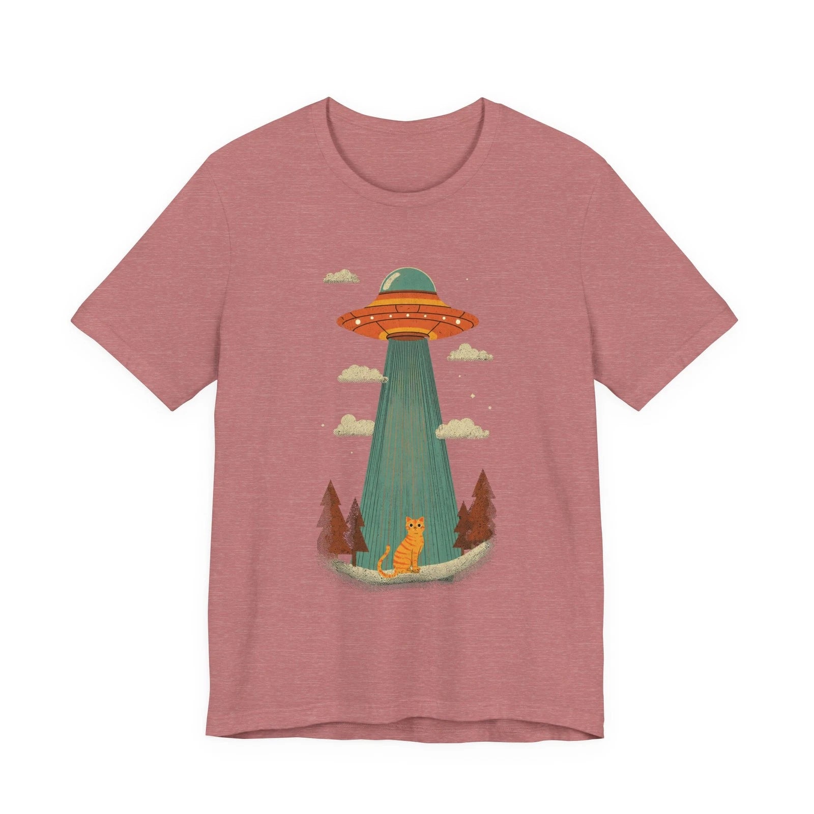 Alien UFO Abduction Cat T-Shirt | Retro Sci‑Fi Cat Tee
