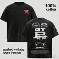 Unisex Vintage Street Style Graphic Gtr R35 T-Shirt, Comfortable Cotton Wash Tee