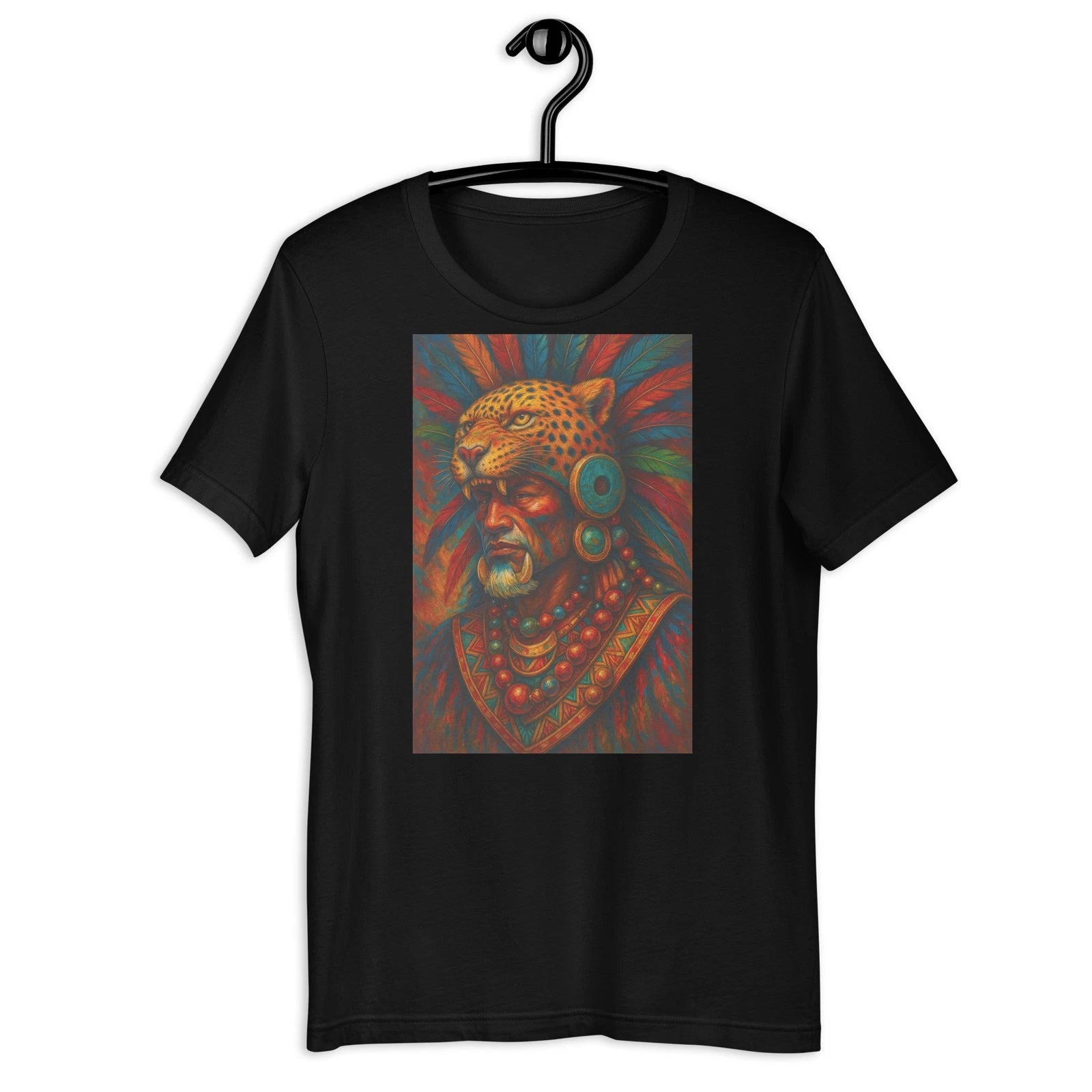 Aztec Jaguar Warrior Head Mexican Tribal Art Graphic Tee
