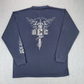 Orange County Choppers Long Sleeve Shirt Large Blue Graphic Flame Biker 2003 Y2K