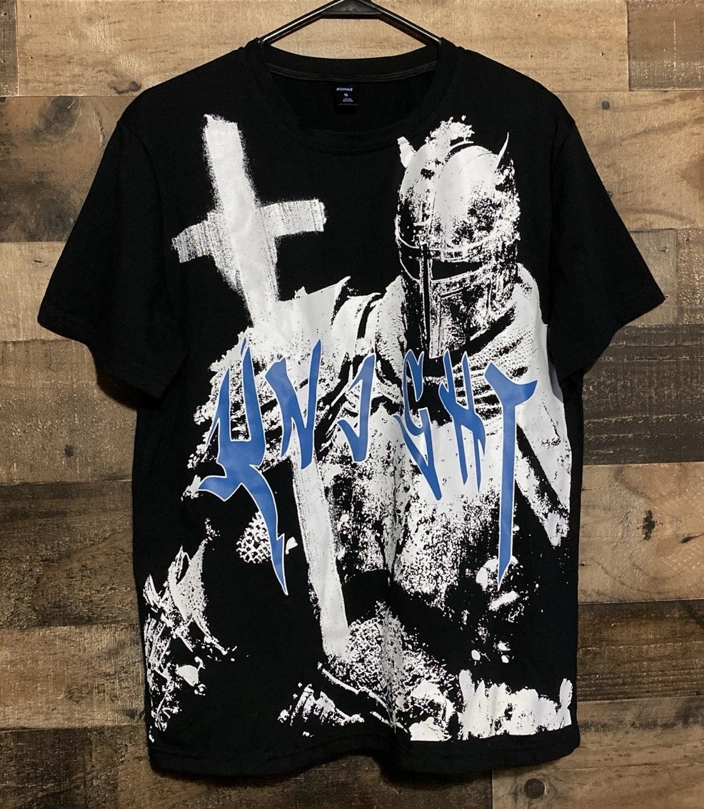 Romwe Knight Graphic Shirt Mens Size S Sleeve Streetwear Aesthetic