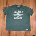 Vintage Style Unisex Galway Ireland Crest Green Melange Unisex Varsity Style Tee
