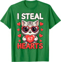 I Steal 67 Hearts Funny Kitten Valentine Design Cute Unisex T-Shirt