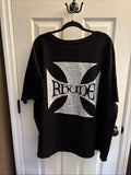 Rhude Cross  Men's Black  2XL Twill Cotton Graphic Logo  T-Shirt Size XXL ￼