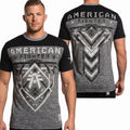 AMERICAN FIGHTER Black Heather Grey HARTWELL  Athletic Graphic T-shirt NWT