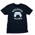 Weekend Plans Video Game Controller Graphic T-Shirt Black Sz M Gamer Lounge Wear