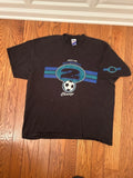 vintage black soccer shirt y2k bike brand xl