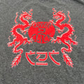 Vtg Hanes 50/50 Dragon Graphic Promo Tee Gray XL Streetwear Y2K Skater Fast Ship