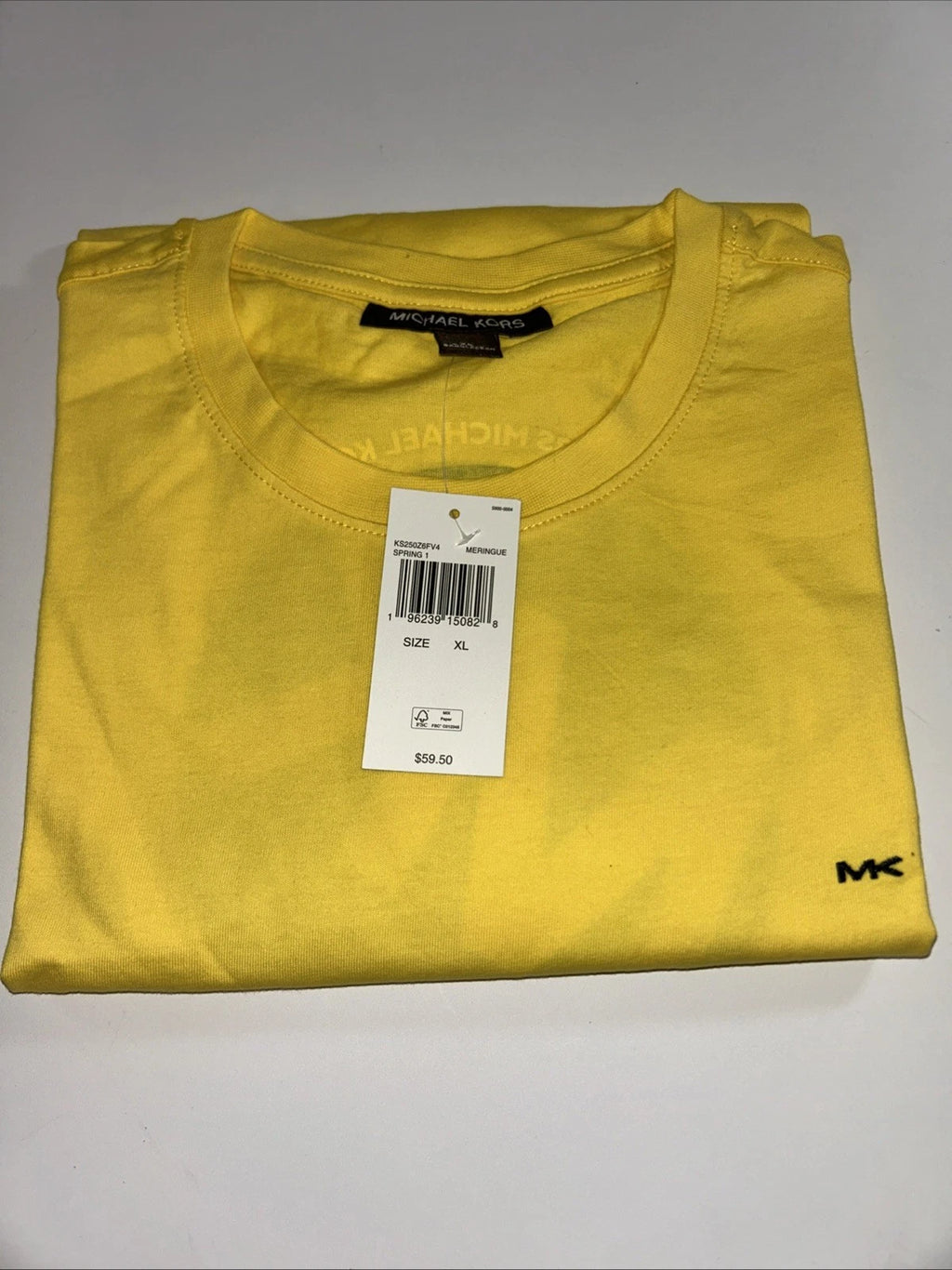 Michael Kors Meringue Yellow Black Logo Shirt - Size XL - NEW!