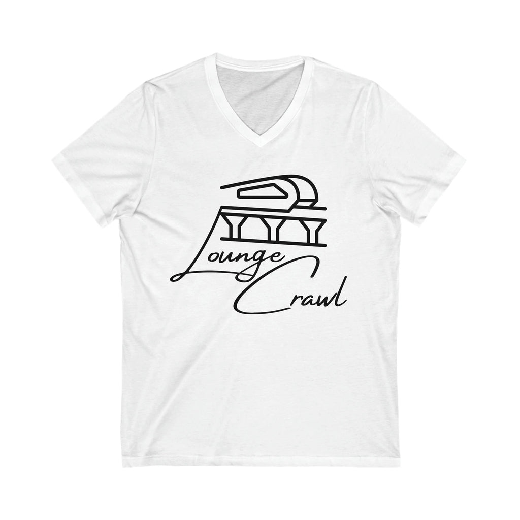 Monorail Lounge Crawl Minimalist Unisex Jersey Short Sleeve V-Neck Tee