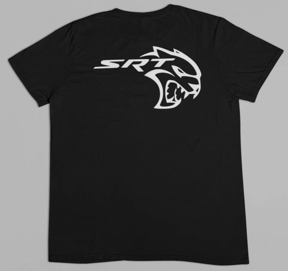 SRT Hellcat T-Shirt Black | Front & Back Logo | Street Car Mopar Style Tee