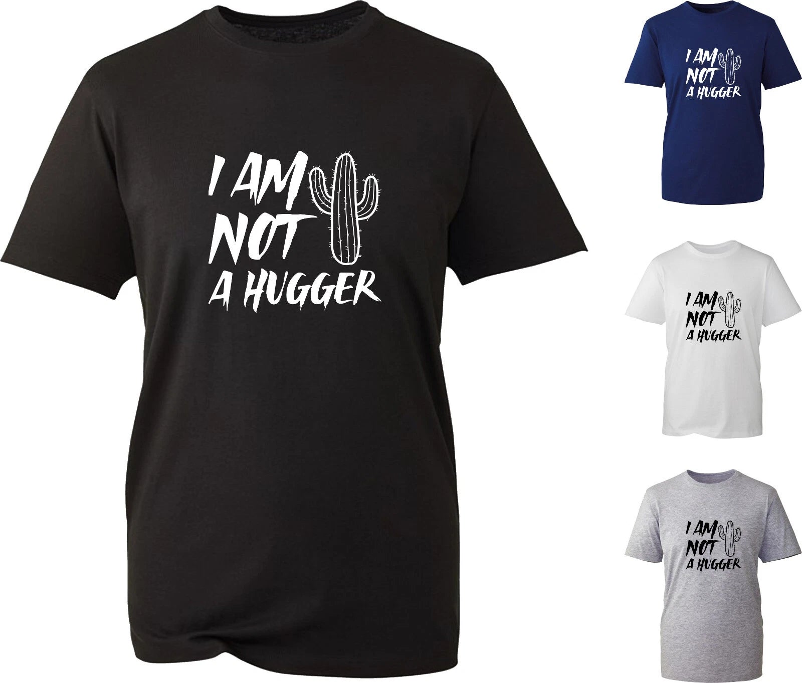 I Am Not A Hugger Cactus T-Shirt Funny Introvert Social Distance Unisex Gift Top