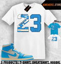 Shirt Matching AJ 1 High OG UNC Reimagined Match Sneaker Retro Number 23 T-Shirt