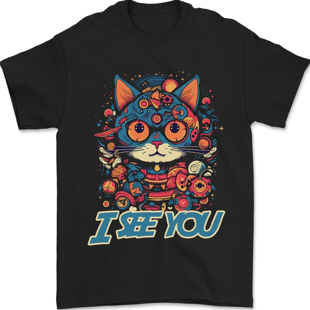Kawaii Cat Mens T-Shirt 100% Cotton