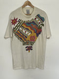 Vintage Pop Art KWBL Los Angeles LA Tee T-Shirt Hand Painted Jewels One Size
