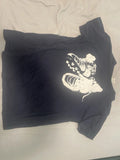 Boutique Brasil Soccer Cleats Graphic T-Shirt Navy Blue Distressed Print Size L