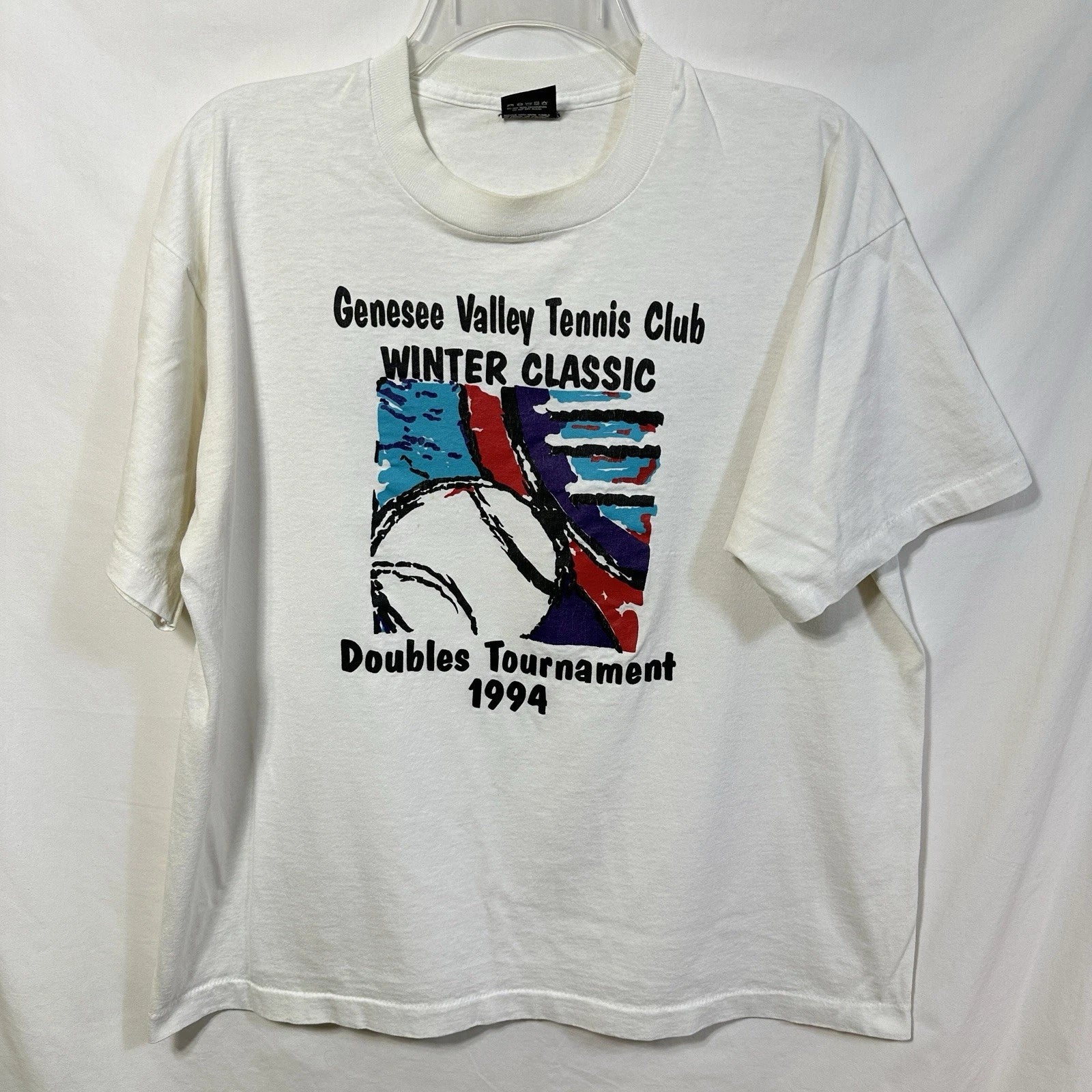 Vintage Genesee Valley Tennis Club Winter Classic XL 1994 T-Shirt Single Stitch