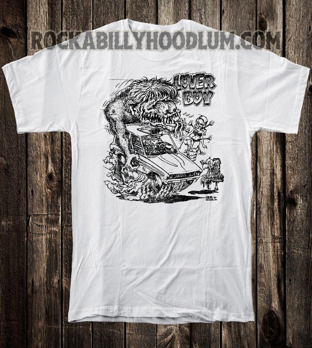 Retro Hot Rod Tee T Shirt Art Ed Big Daddy Roth Monster Gasser Lover Boy