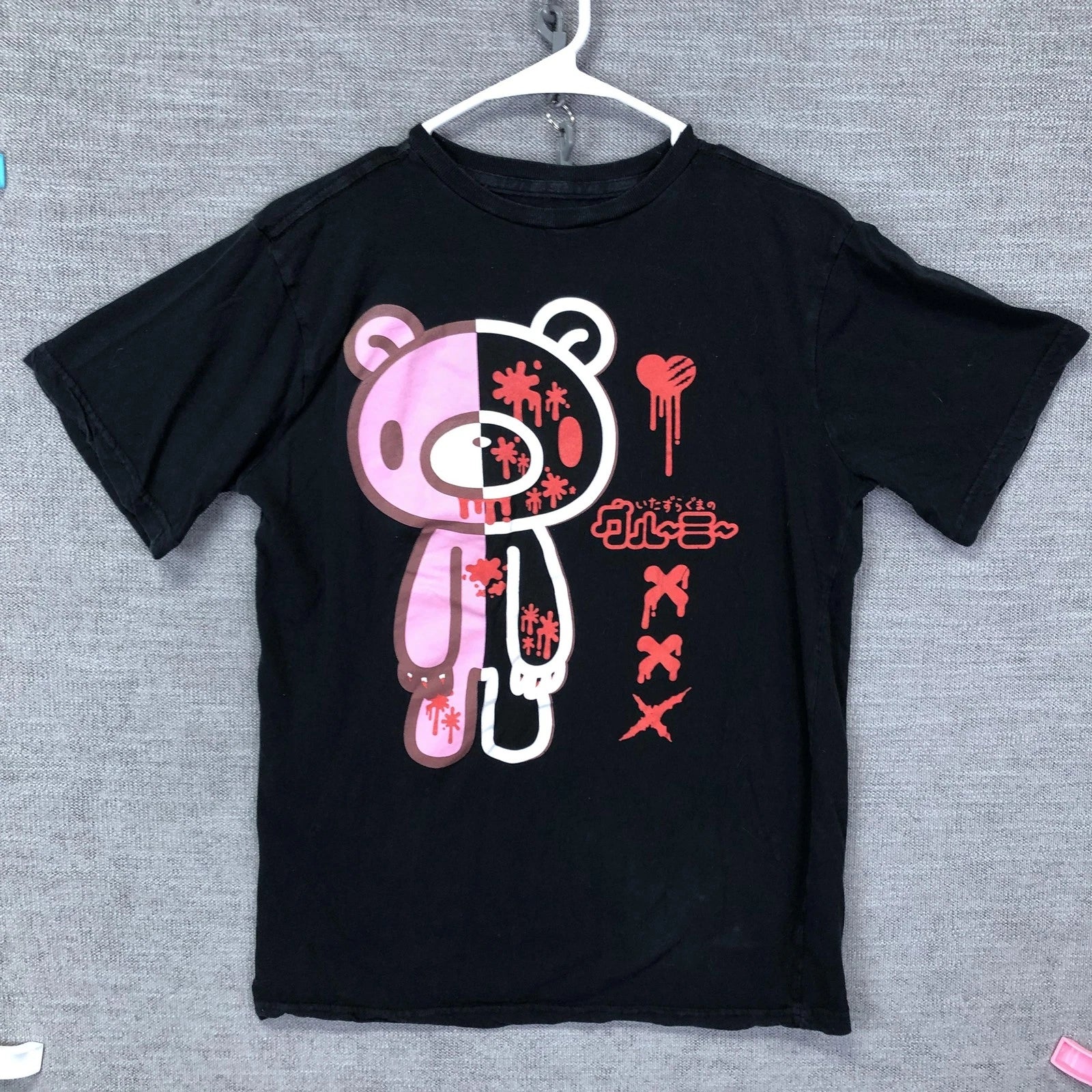 Gloomy Bear Shirt Mens Small Black Mori Chack Graphic Anime Harajuku Kawaii