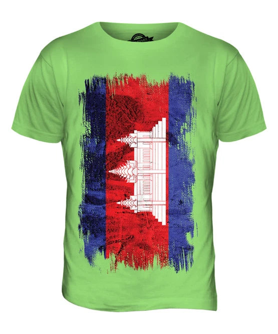 CAMBODIA GRUNGE FLAG MENS T SHIRT TEE SHIRT XS S M L XL 2XL 3XL 4XL 5XL