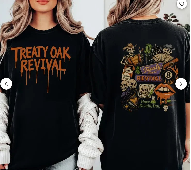 Treaty Oak Revival Retro Graphic Shirt.