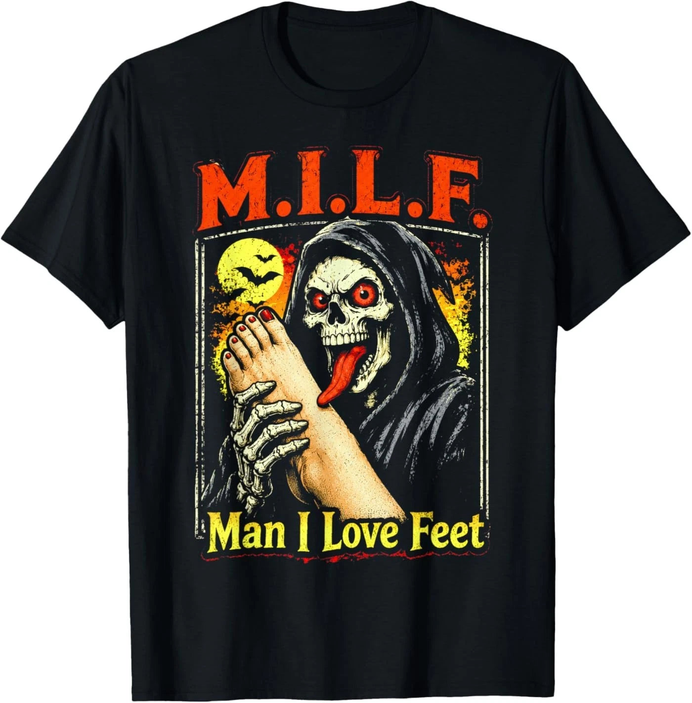 M.I.L.F. Man I Love Feet, Inappropriate Humor Foot Toe Lover T-Shirt